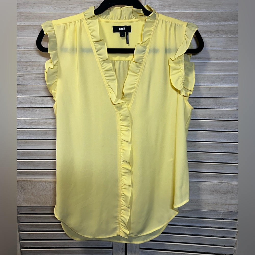 Dkny Ruffle Button Down Blouse - image 1